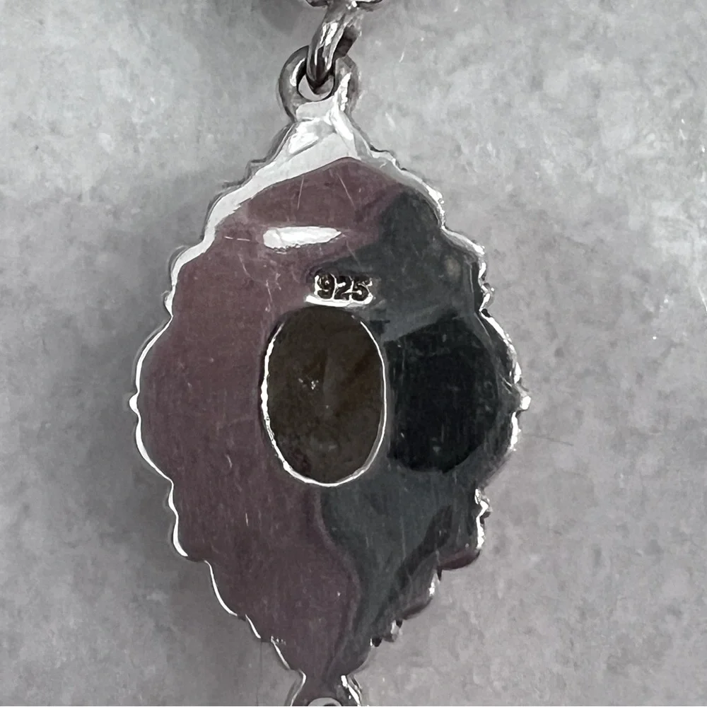 Golden Rutilated Quartz Sterling Silver Toggle Clasp Bracelet - Picture 10 of 10